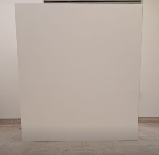 A blank panel standing in a room before printing, from Bear Creek Murals’ process photos.